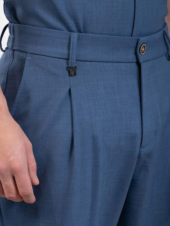 Trousers Elastic in Regular Fit Blue