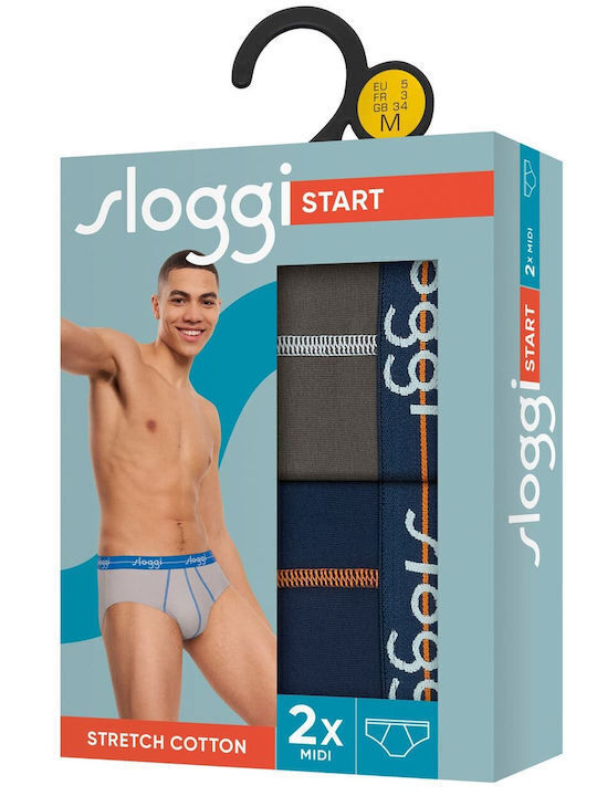 Start Midi Herren Slips Blue-brown 2Packung