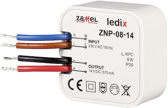 Zamel LED-Netzteil IP20 Leistung 8W mit Ausgangsspannung 14V