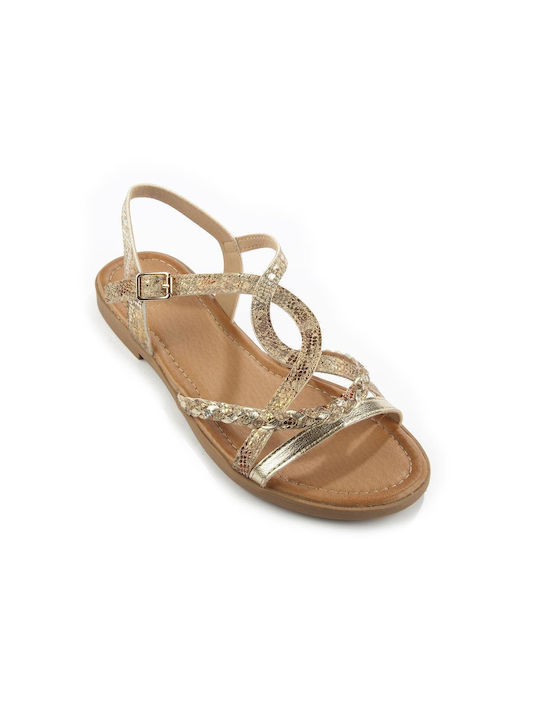 Fshoes Damen Flache Sandalen in Beige Farbe