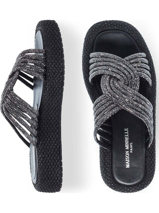 Flache Sandalen für Damen Flatforms in Schwarz Farbe