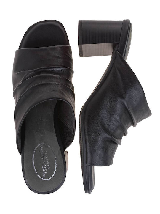 Tamaris Comfort 8-87200-42 001 Black Leather Women's Mules