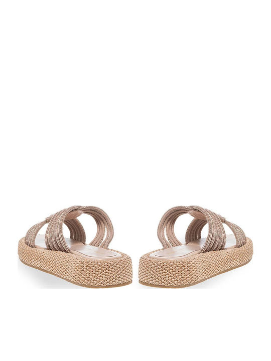 Γυναικεία Σανδάλια Flatforms Ροζ Χρυσό