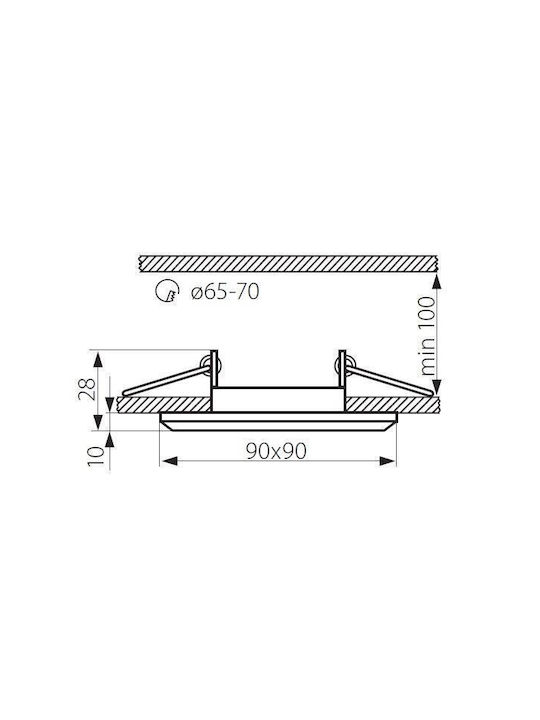 Kanlux Γυάλινο Πλαίσιο για Σποτ GX5.3 Ασημί 7.5x7.5εκ.