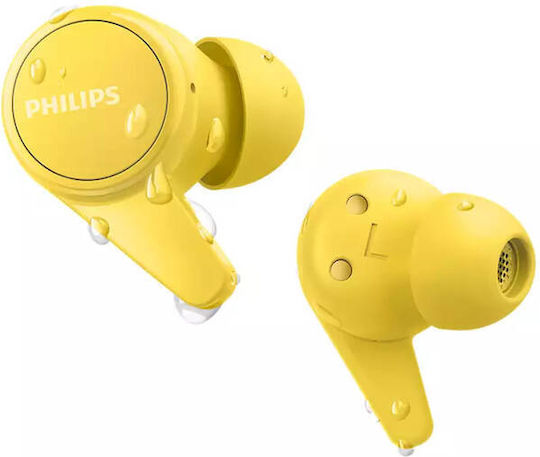 Philips TAT1207 In-Ear Bluetooth-Freisprecheinrichtung Kopfhörer mit Schweißresistenz und Ladeetui Gelb