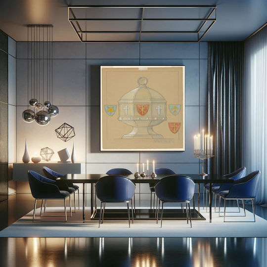Design Elevation A Gemälde Metallisch 110x110cm