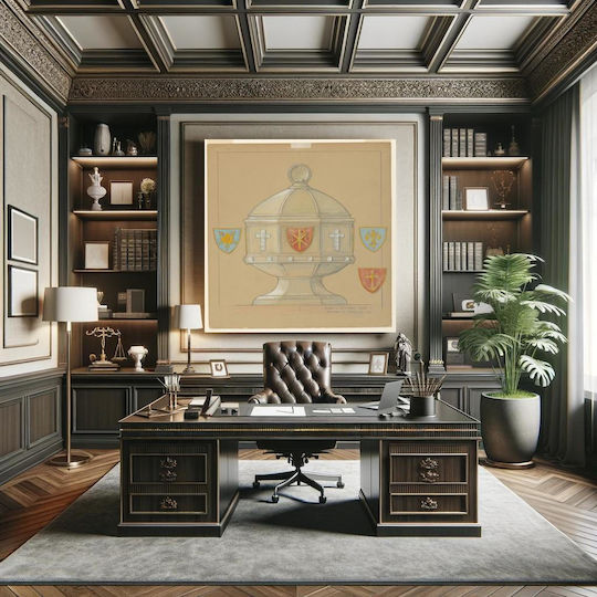 Design Elevation A Gemälde Metallisch 110x110cm