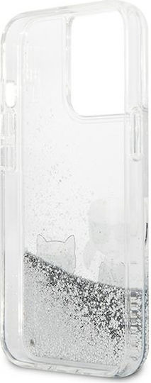Karl Lagerfeld Liquid Glitter Karl&choupette Back Cover Plastic / Silicone Gray (iPhone 13 Pro Max)