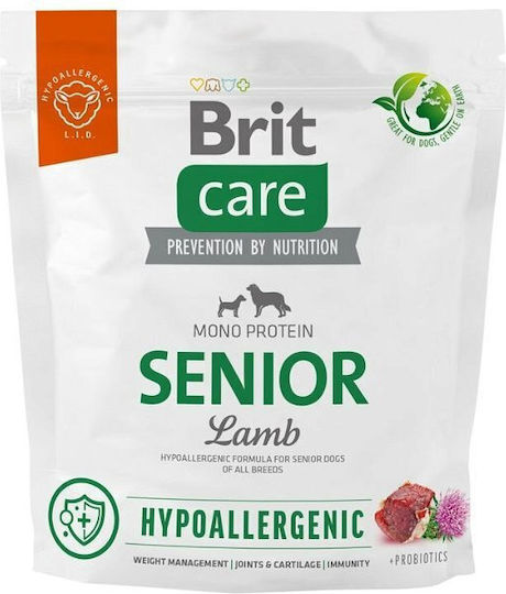 Brit Care 1kg Ξηρά Τροφή για Ηλικιωμένους Σκύλους με Αρνί και Ρύζι