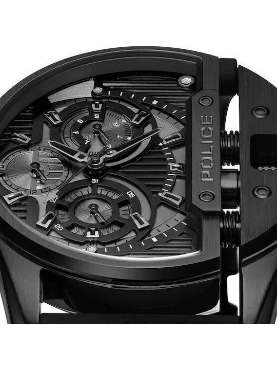 Police Daintree Men's Watch 48mm Battery with Black Rubber Strap