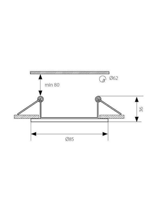 Kanlux Metallic Frame for Spot GU10 Silver 8.5x8.5cm. 1pcs