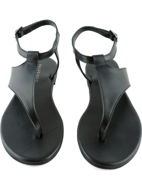 Sandale Casual Damă Din Piele Negru