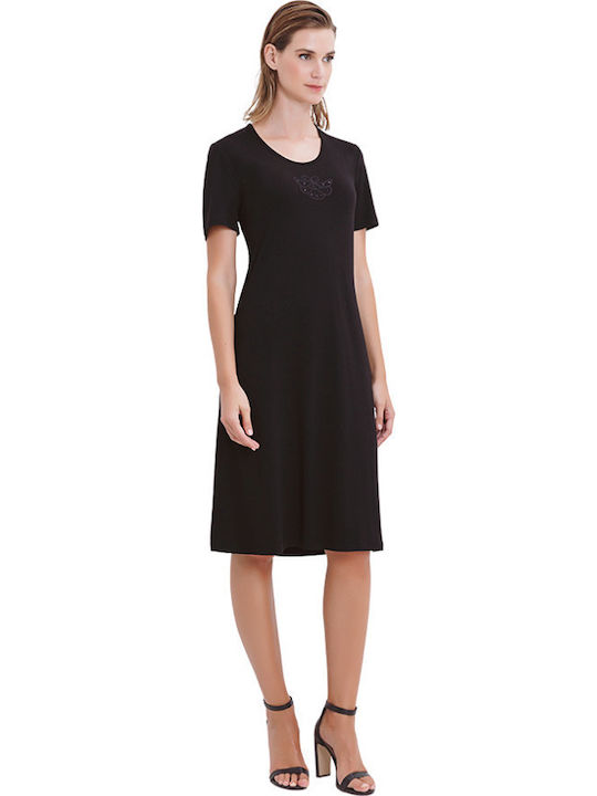 Summer Midi Dress Black FΟ-4328