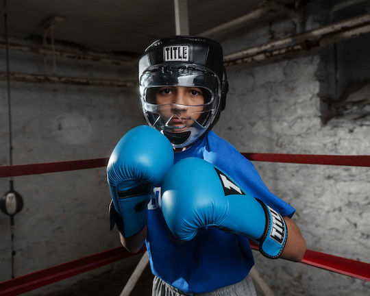 Title Boxing Adult Full Face Boxing Headgear Synthetic Leather Black