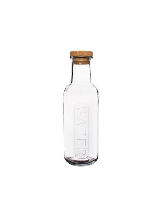 Max Home Flasche Wasser Glas mit Korken Transparent 1000ml