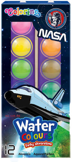 Акварелни бои 12 цвята Nasa Colorino
