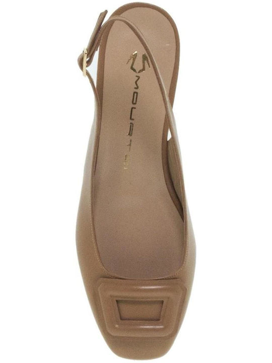 Mourtzi Leather Slingback Ballerinas Beige