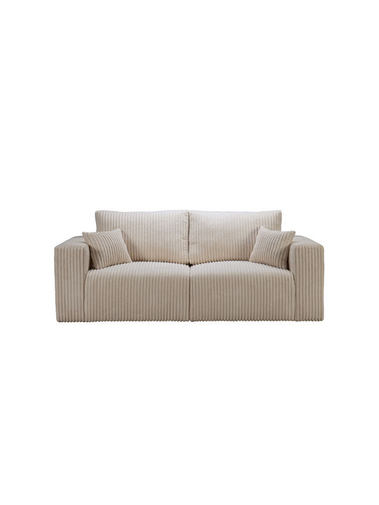 Three-Seater Couch Off White 232x101x92 cm