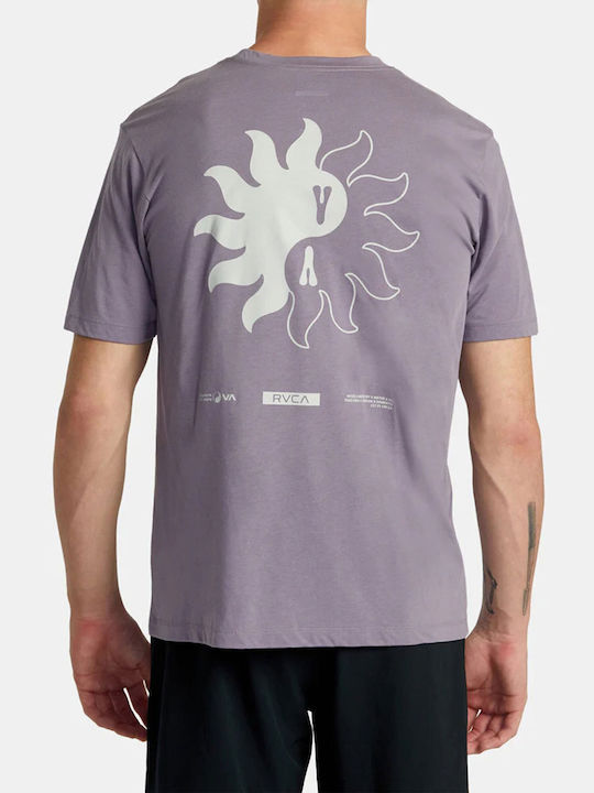 RVCA Bărbați T-shirt Sportiv cu Mânecă Scurtă Purple