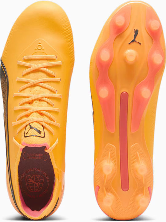 PUMA King Ultimate Ποδοσφαιρικά Παπούτσια με Τάπες FG/AG Κίτρινα
