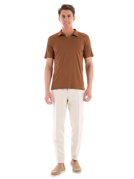 Paul Miranda Men's Short Sleeve Blouse Polo Rust