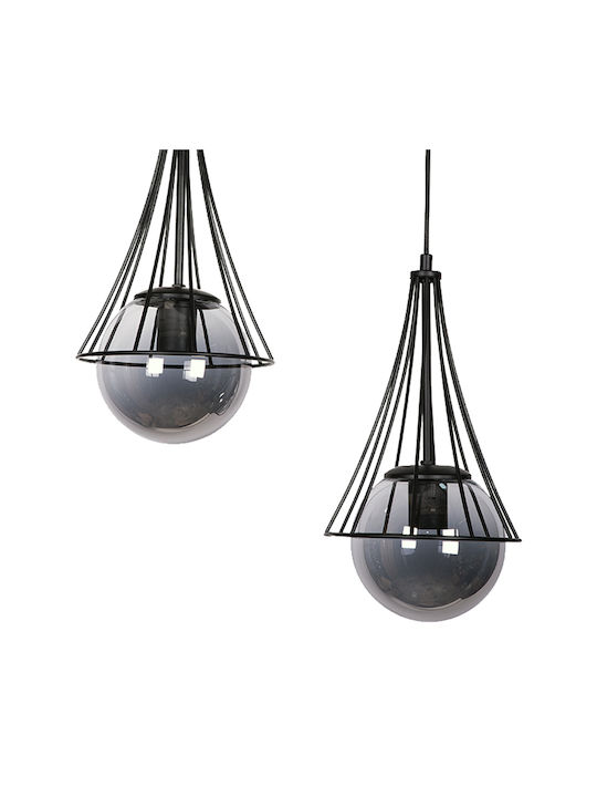 Pakketo Pendant Light Two-Light for Socket E27 Black