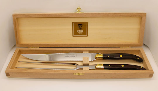 Claude Dozorme Laguiole De Table Vallernia Wood Set Cuțite din Oțel Inoxidabil 2buc