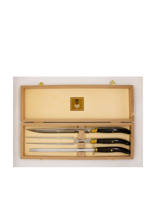 Claude Dozorme Laguiole De Table Vallernia Wood Σετ Μαχαίρια από Ανοξείδωτο Ατσάλι 3τμχ