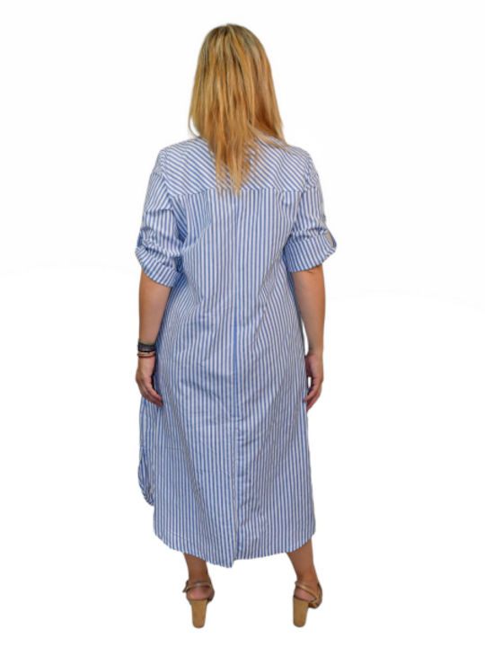 Morena Spain Maxi Shirt Dress Dress Light Blue