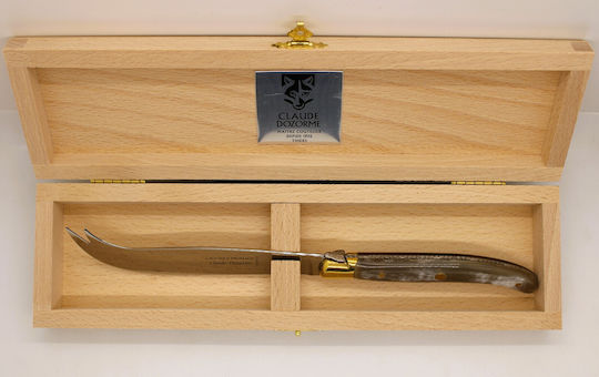 Claude Dozorme Laguiole De Table Hell Horn Cuțit de Brânză din Oțel Inoxidabil 11.5cm