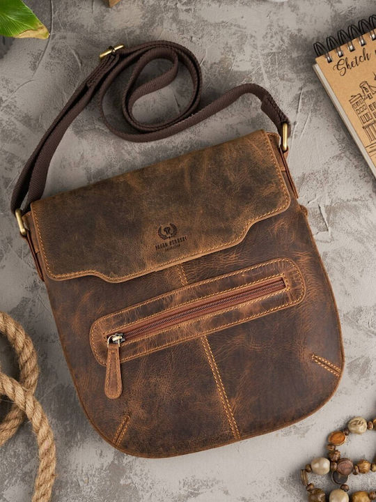 Leder Damen Schultertasche Braun