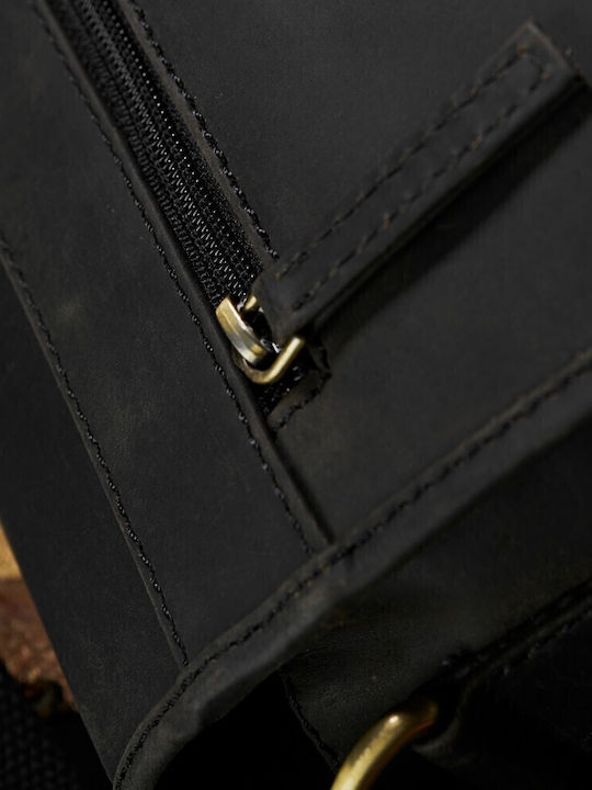 Leder Damentasche Schultertasche Schwarz