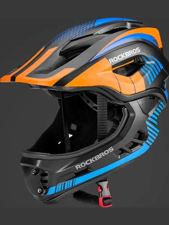 Rockbros Kids' Full Face Helmet for Downhill / Mountain Bike Black
