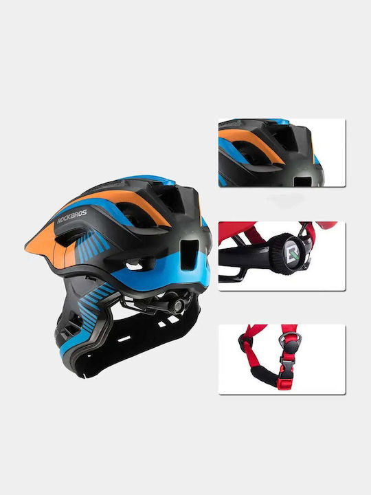 Rockbros Kids' Full Face Helmet for Downhill / Mountain Bike Black