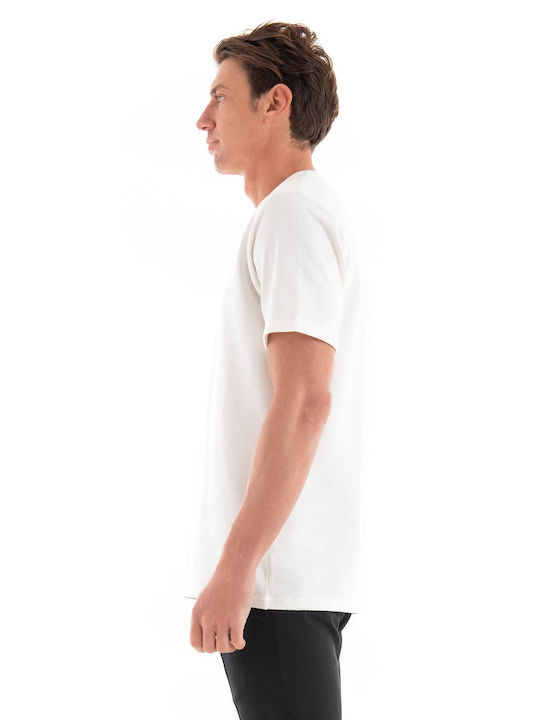 Selected Herren T-Shirt Kurzarm Off White