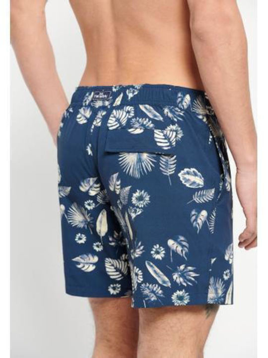 Funky Buddha Men's Swimwear Shorts Indigo with Patterns