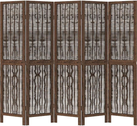 vidaXL Dekorativer Raumteiler Hölzernes mit 5 Paneelen 175x160cm