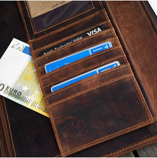 Leather Brown Bivouac A4 Organizer Paolo Peruzzi T-43-hbr