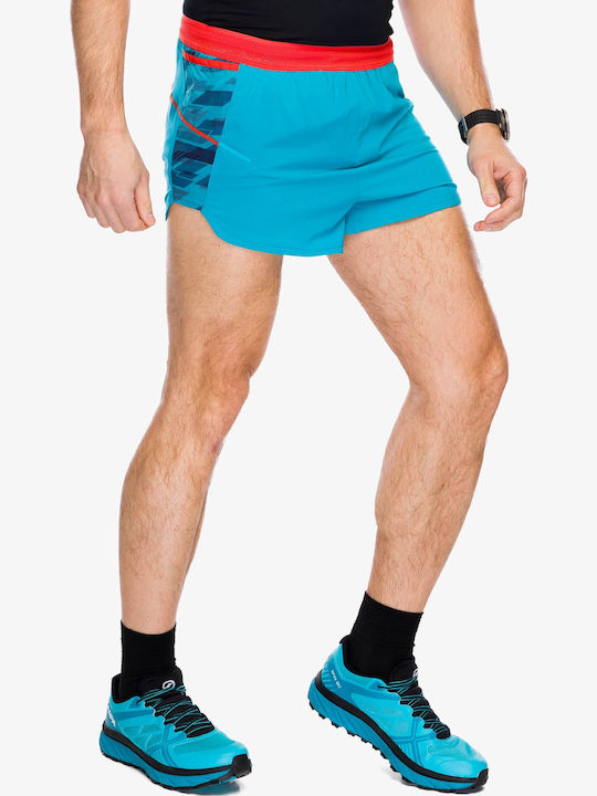 Auster Men's Athletic Shorts Tropic Blue/cherry Tomato