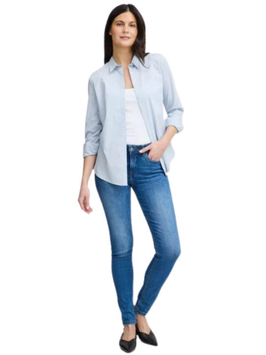 Fransa Langärmelig Damen Hemd Classic Blue