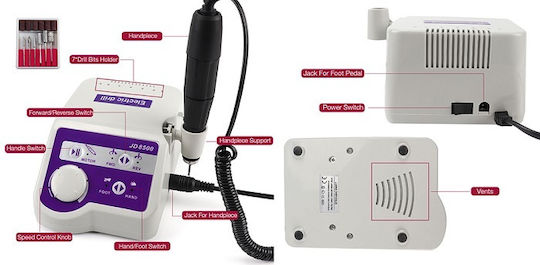 Τροχός Νυχιών Ρεύματος 65W 35000 Στροφών με Πεντάλ