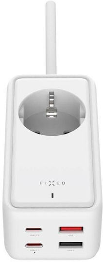 Fixed Βάση Φόρτισης GaN με 2 Θύρες USB-A και 2 Θύρες USB-C 65W Power Delivery / Quick Charge 3.0 σε Λευκό χρώμα (Fixed)
