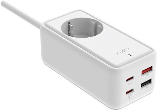 Fixed Βάση Φόρτισης GaN με 2 Θύρες USB-A και 2 Θύρες USB-C 65W Power Delivery / Quick Charge 3.0 σε Λευκό χρώμα (Fixed)