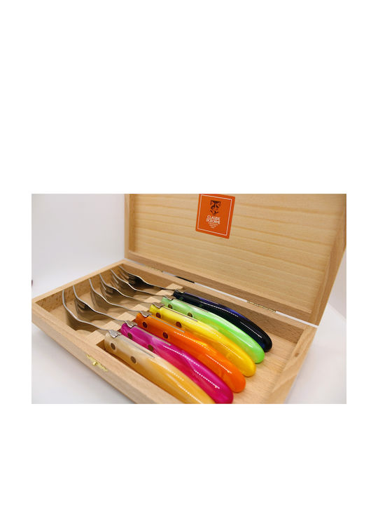 Claude Dozorme Inox Table Fork Set Arc En Ciel Laguiole 6pcs