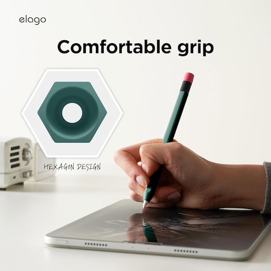 Elago Stylus Case for Apple Pencil USB-C in Midnight Green color