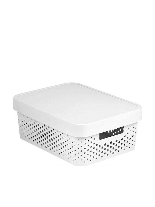 Curver Infinity Dots Plastic Storage box with Cap White 36x27x14cm 1pcs