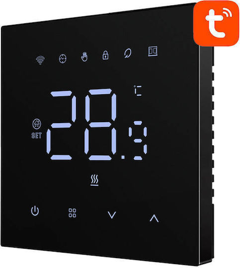 Avatto WT410-BH-3A-B Ψηφιακός Θερμοστάτης Χώρου Smart με Οθόνη Αφής και Wi-Fi