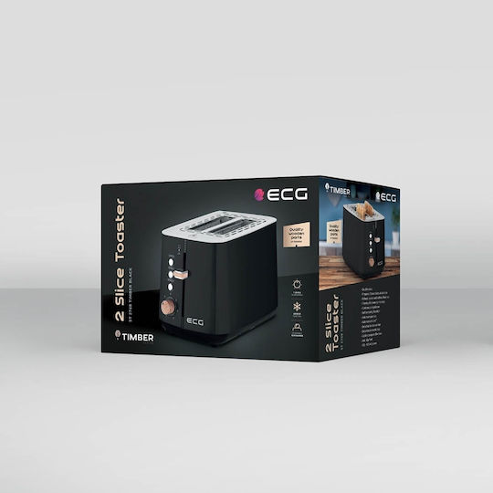 ECG Toaster 2 Schlitze 1000W Schwarz