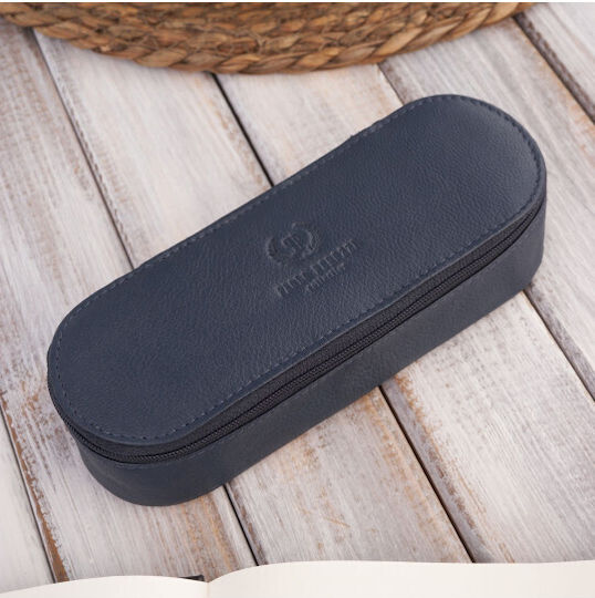 Leather Case Glasses Pencil Case Navy Blue Paolo Peruzzi T-82-db