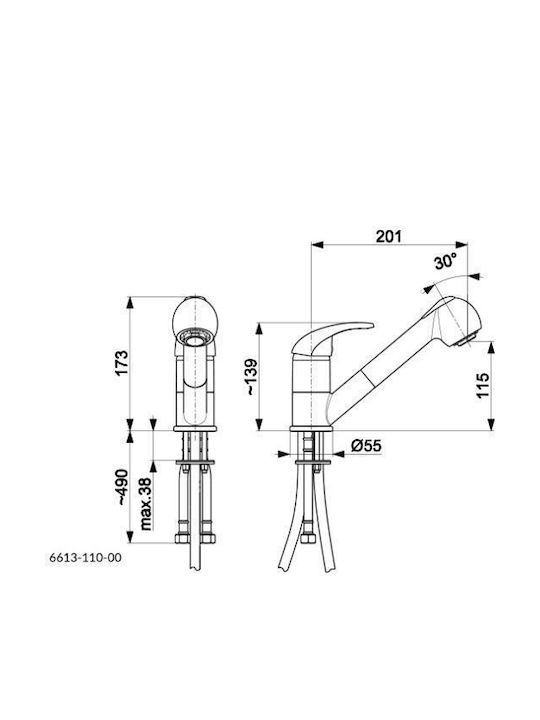 KFA Kitchen Faucet Counter Silver
